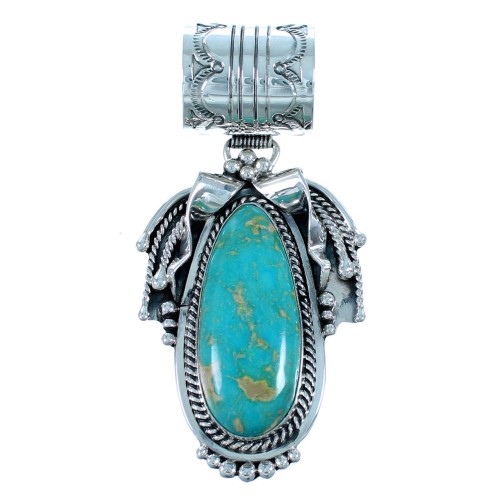 Turquoise Sterling Silver Navajo Pendant RX110281