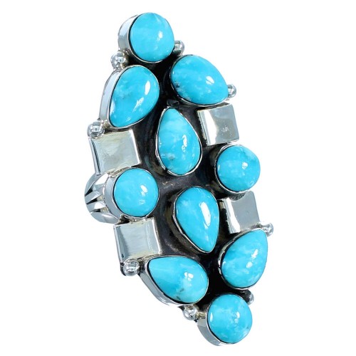 American Indian Turquoise Sterling Silver Ring Size 6 RX110610