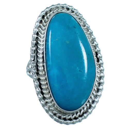 Turquoise Native American Sterling Silver Ring Size 5-3/4 SX110608