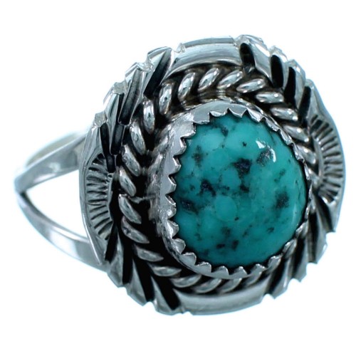 Sterling Silver Turquoise Navajo Jewelry Ring Size 8-3/4 SX110695