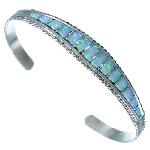 Zuni Opal Inlay Sterling Silver Cuff Bracelet SX111952