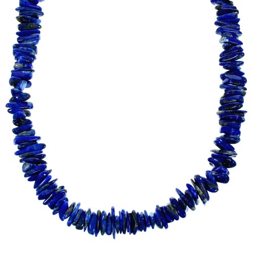 Sterling Silver And Lapis Southwestern Bead Necklace SX112002