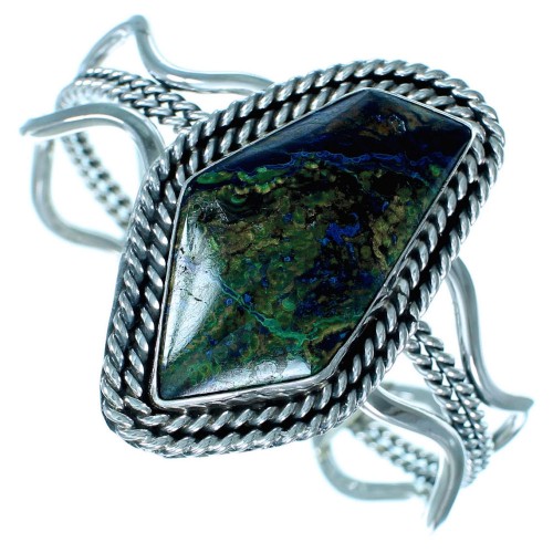 Azurite And Sterling Silver Navajo Cuff Bracelet SX111976