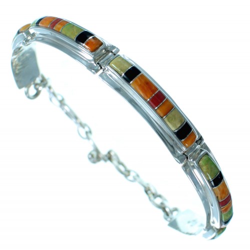 Multicolor Authentic Sterling Silver Link Bracelet RX112821