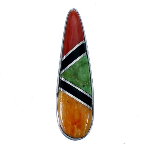 Multicolor Southwestern Genuine Sterling Silver Pendant SX112986