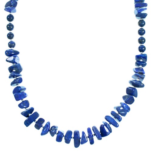 Lapis Sterling Silver Southwestern Bead Necklace LX114206