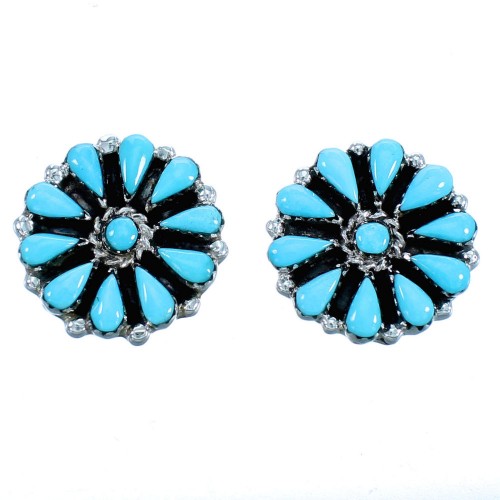 Southwest Turquoise Sterling Silver Post Earrings SX114304