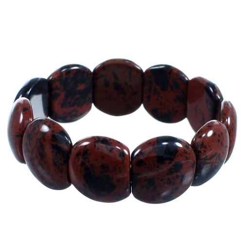 Mahogany Obsidian Southwest Stretch Bead Bracelet SX114438