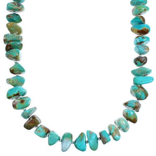 Sterling Silver Southwestern Turquoise Bead Necklace SX114511