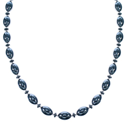 Sterling Silver Southwest Hematite Bead Necklace SX114598