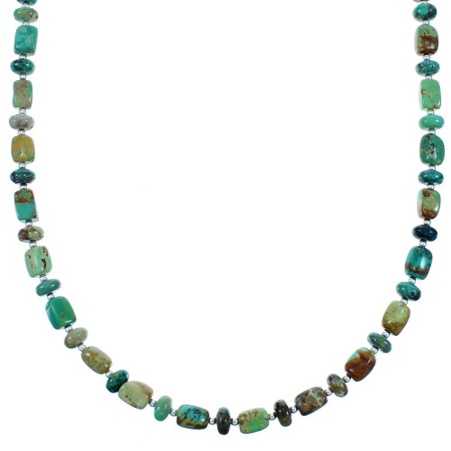 Sterling Silver Southwestern Turquoise Bead Necklace SX114610