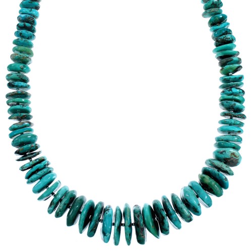 Turquoise Southwest Authentic Sterling Silver Bead Necklace RX114776