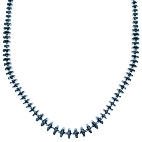 Genuine Sterling Silver Hematite Bead Necklace RX114920