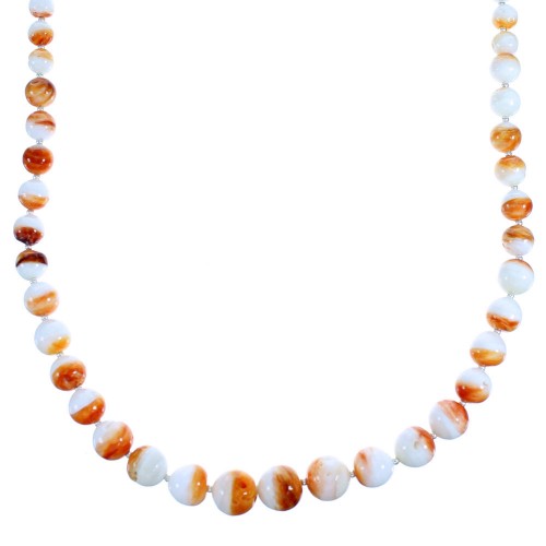 Oyster Shell And Sterling Silver Bead Necklace SX115015