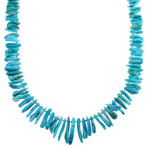 Turquoise And Genuine Sterling Silver Bead Necklace RX115229