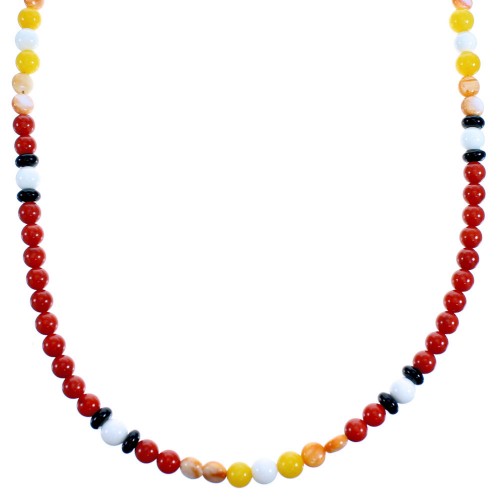 Multicolor And Authentic Sterling Silver Bead Necklace RX115213