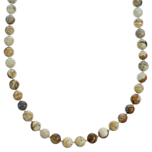 Sterling Silver Southwest Picture Rock Bead Necklace SX115270