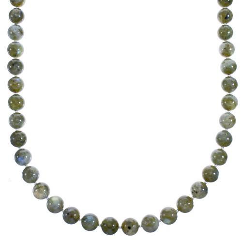 Labradorite And Authentic Sterling Silver Bead Necklace SX115274