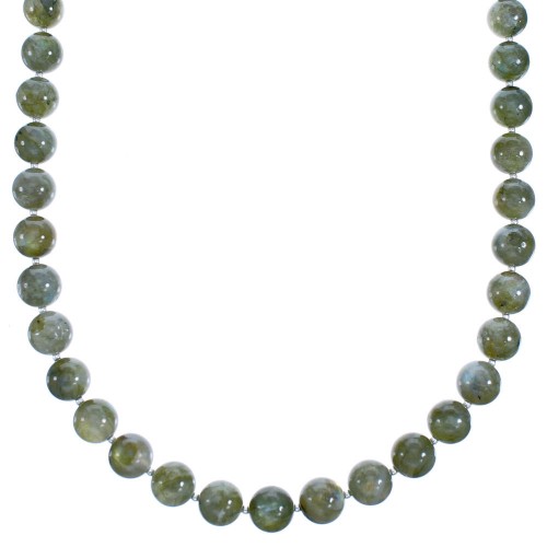 Labradorite And Genuine Sterling Silver Bead Necklace SX115273