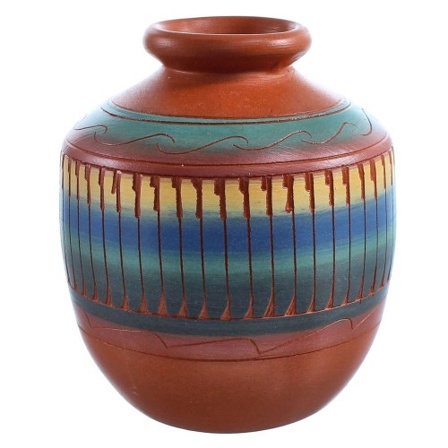 Hand Crafted Navajo Indian Pot By V. King SX115472