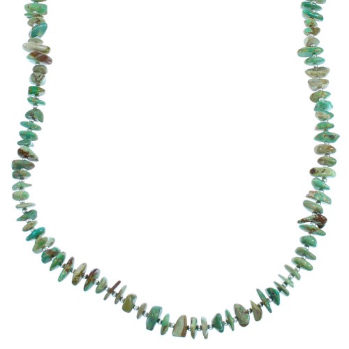 Genuine Sterling Silver Turquoise Bead Necklace DX115828