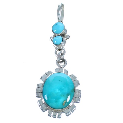 Southwest Turquoise Sterling Silver Pendant DX116116
