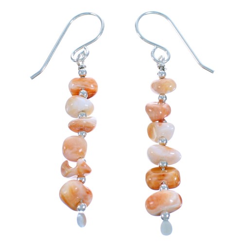 Oyster Shell Genuine Sterling Silver Bead Hook Dangle Earrings DX115854