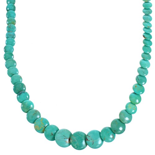 Southwest Turqouise And Sterling Silver Bead Necklace BX115653