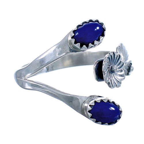 Sterling Silver Navajo Lapis Adjustable Ring Size 6,7,8, BX115728