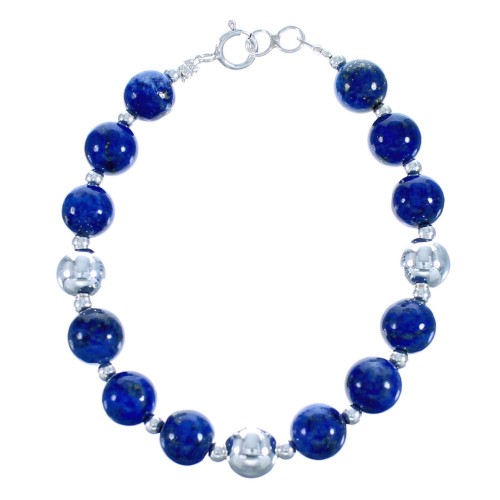 Lapis Bead And Sterling Silver Bracelet BX115731