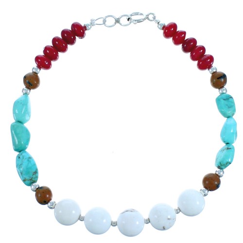 Multicolor Sterling Silver Bead Bracelet BX115919