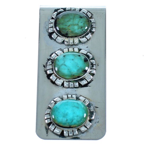 Navajo Turquoise And Sterling Silver Money Clip BX117085