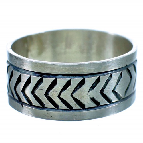 American Indian Authentic Sterling Silver Band Ring Size 13 DX116207