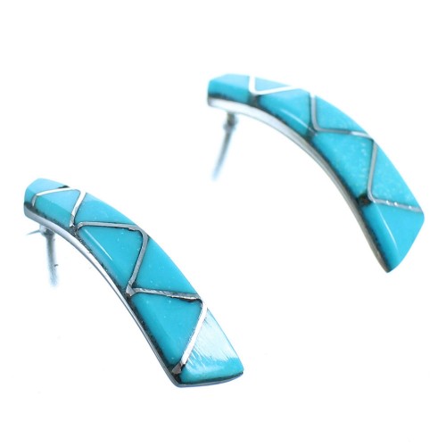 Turquoise Sterling Silver Zuni Earrings ZX116332