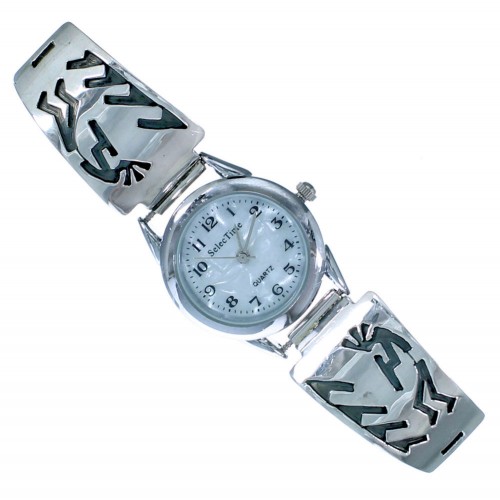 Sterling Silver Overlay Kokopelli Navajo Watch ZX116694