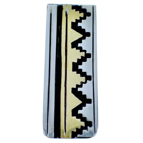 Sterling Silver Navajo 12KGF Money Clip ZX116749