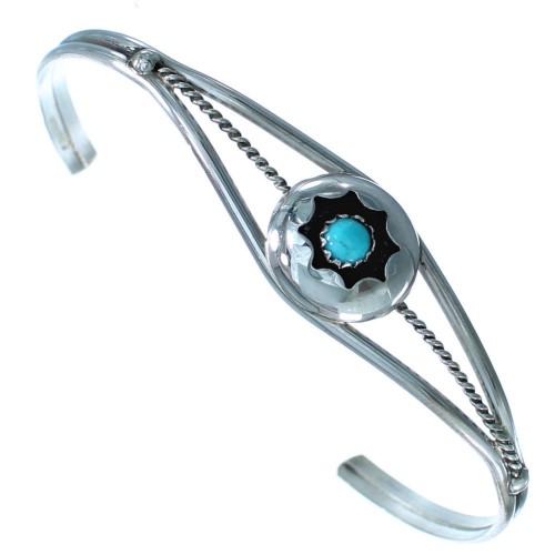 Sterling Silver Turquoise Navajo Cuff Bracelet ZX116865