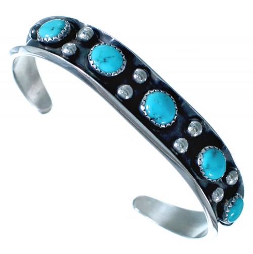 Sterling Silver Turquoise Navajo Cuff Bracelet ZX116905