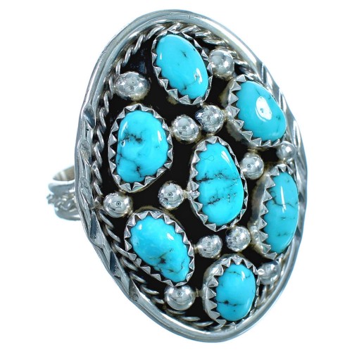 Navajo Turquoise Sterling Silver Ring Size 9-1/2 BX117200