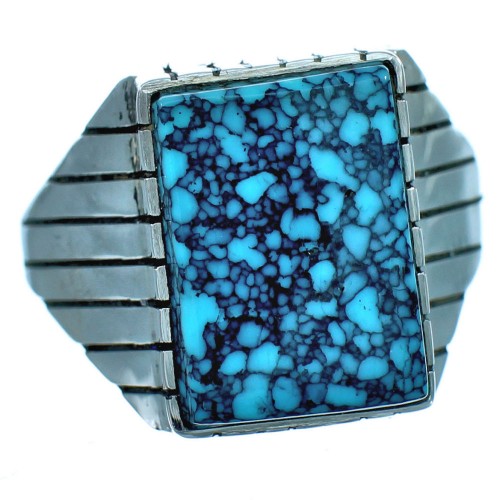 Ray Jack Navajo Indian Sterling Silver Turquoise Ring Size 12-3/4 BX117254