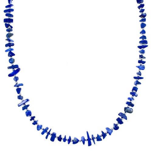 Lapis Genuine Sterling Silver Southwestern Bead Necklace DX117643