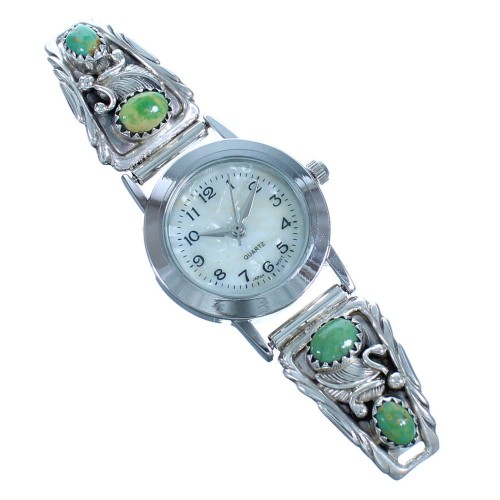  Turquoise Sterling Silver Link American Indian Watch DX117852