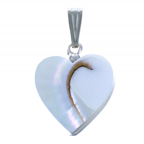 Mother Of Pearl Sterling Silver Heart Pendant DX117871