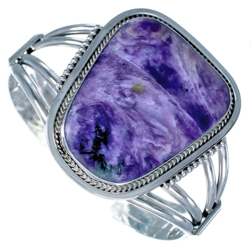 Navajo Charoite And Sterling Silver Cuff Bracelet CS117953