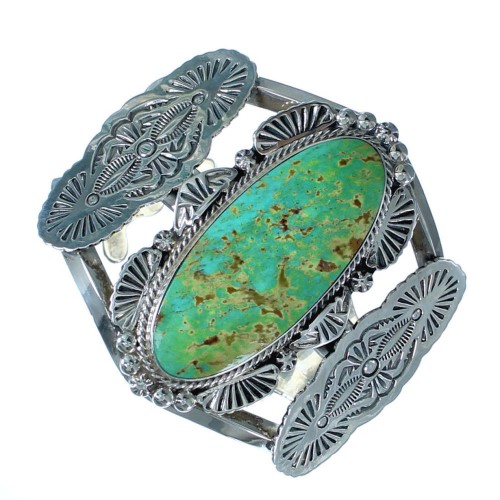 Navajo Turquoise and Genuine Sterling Silver Cuff Bracelet CB118189