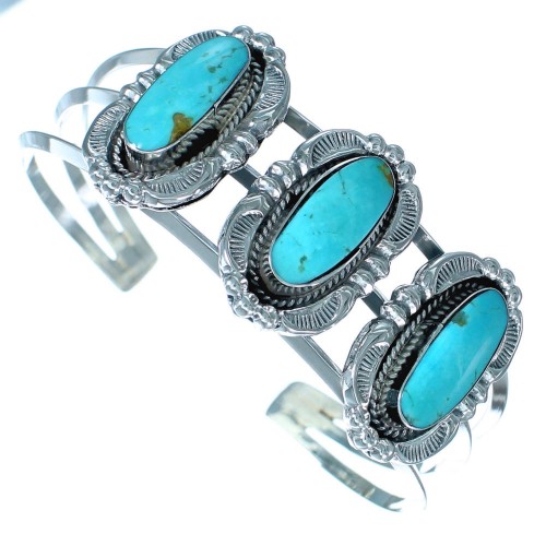 Turquoise Sterling Silver Native American Cuff Bracelet EA118128