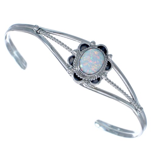 Authentic Navajo Opal and Sterling Silver Cuff Bracelet CB118213