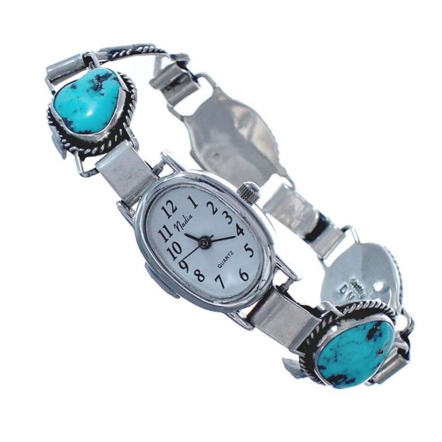 Turquoise and Genuine Sterling Silver Link Watch CB118263