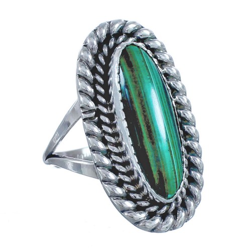 Malachite Navajo Genuine Sterling Silver Ring Size 8-3/4 CB118308