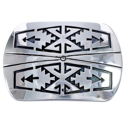 Navajo Arrow Water Wave Authentic Sterling Silver Belt Buckle RX119063